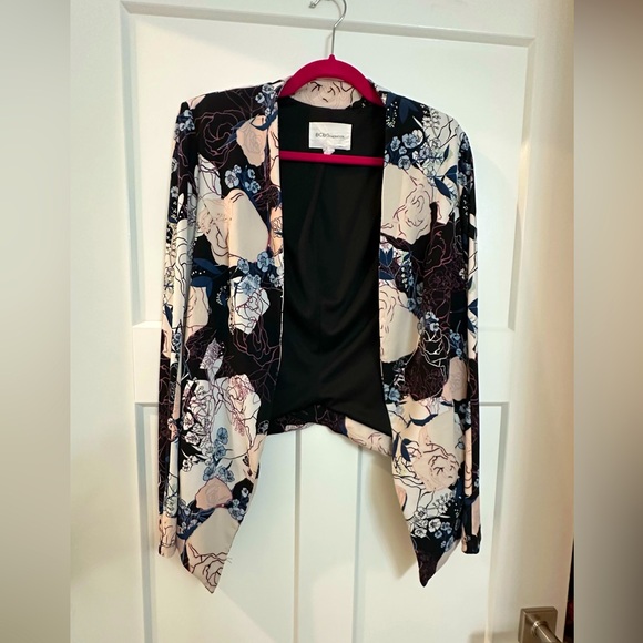 BCBGeneration Floral Draped Open Front Blazer - Size M GUC - Picture 1 of 9